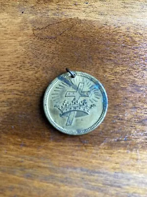 Vintage Metal Church Pendant Lord’s Prayer On Back • $10