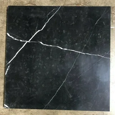 Black Marble White Vein 18x18 Tile Remodel Stone Floor Hall 75 Tiles T-56 • $2175