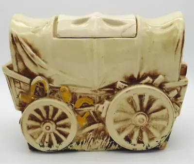 McCOY Cookie Jar USA Covered Wagon Western Style With Lid Crazing VTG • $27