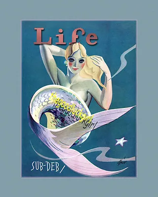 MERMAID LIFE Vintage Magazine Cover 8x10 Art Print • $14.99