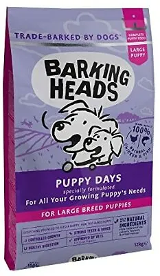 £83.05 • Buy Barking Heads Dry Dog Food For Large Breed Puppies - Puppy Days - 100% Natural