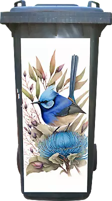 Painted Blue Wren Wheelie Bin Sticker • $45