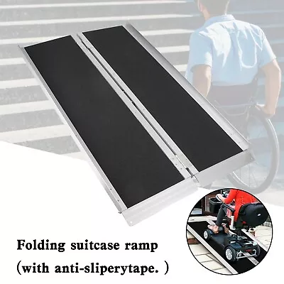 4FT Portable Wheelchair Ramp Non Skid Aluminum Foldable Mobility Scooter Ramp E4 • $158.99