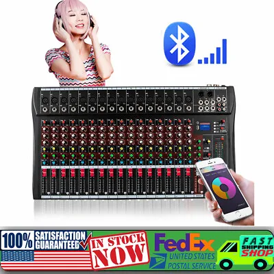 16 Channel Studio Audio Mixer Bluetooth USB Digital Sound Mixing Console Board • $125.40