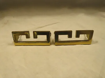 Vintage Greek Key Solid Brass Dresser Pulls Drawer Handles Meander • $19