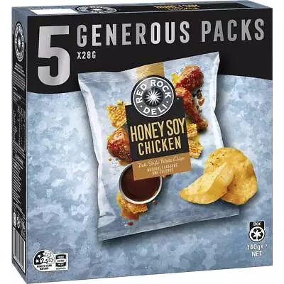 Red Rock Deli Honey Soy Chicken Potato Chips 28g Pack X 5 Packs • $17