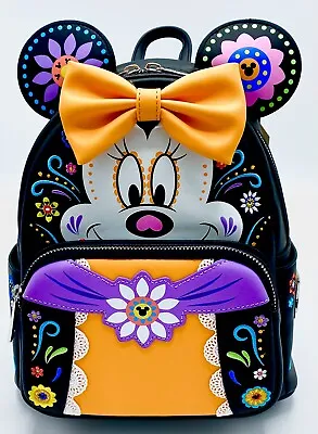 £85 • Buy Loungefly Minnie Mouse Sugar Skull Cosplay Mini Backpack Halloween Disney Bag