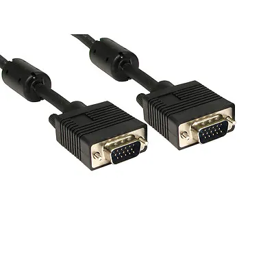 SVGA VGA Monitor Cable MALE TO MALE Lead TRIPLE SHIELDED 15pin FULLY WIRED • £59.99