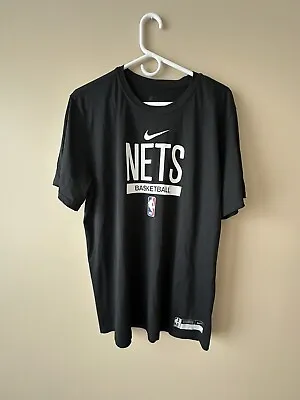 Nike Dri-Fit Brooklyn Nets NBA Short Sleeve Warm-Up Shirt Size L NBA Hoops • $20.99