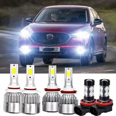 For Mazda CX-5 CX-9 2013-2016 6x LED Headlight Fog Light Bulbs Combo Kit 6500K • $29.98