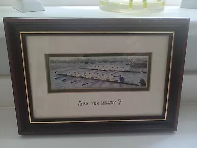 J & J Cash Limited Vintage Silk Woven Framed Rowing Picture   Are You Ready  Vgc • £20