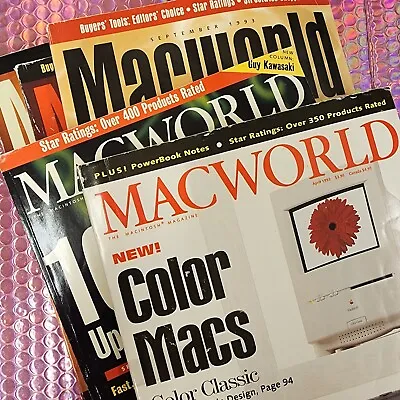 Lot 1993 Macworld Magazine Vintage Ads Microsoft Apple IT Computers Tech Ads VTG • $32.75