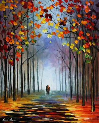 Leonid Afremov Fog  A4a3a2a1a0 /canvas Framed  Finished Art Home Decor • £8.99