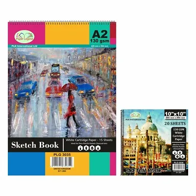 Sketch Pads Set A2 & 10 X 10  Cartridge Papers Book Sketching Drawing Doodling • £10.39