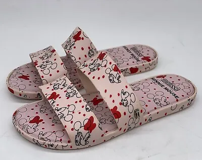 Melissa Disney Mickey Minnie Mouse Color Pop Pink Slide Sandals Size 5 • $24.99