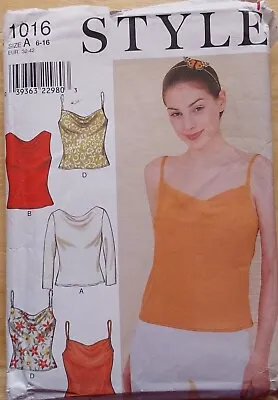 UNCUT Style Sewing Pattern 1016 Ladies Vest Tops Sizes 6-16 • £3.49