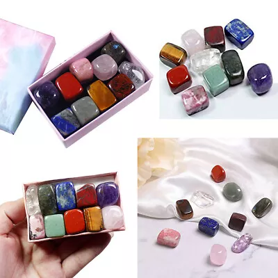£5.99 • Buy 10x Chakra Healing Crystals Stone Reiki Stones Colorful Gemstone Box Set Gift