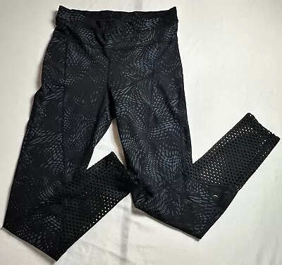 Shape Women's Black Blue Workout Athletic Yoga Leggings Mesh Detail Size Medium • $9.99