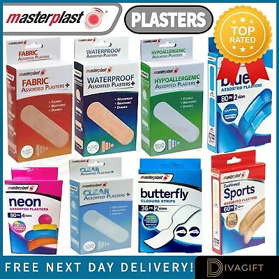 100 Plasters Assorted Waterproof Fabric Hypoallergenic Neon Sports Nasal Plaster • £4.75