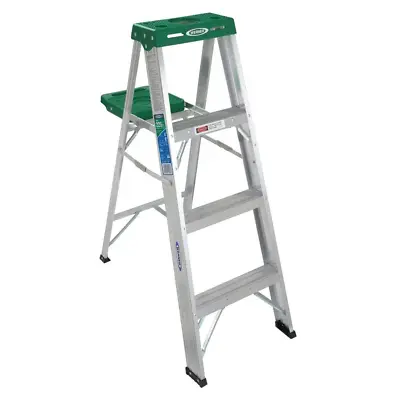 4 Ft. Aluminum Step Ladder With 225 Lb. Load Capacity Type II Duty Rating • $61.67