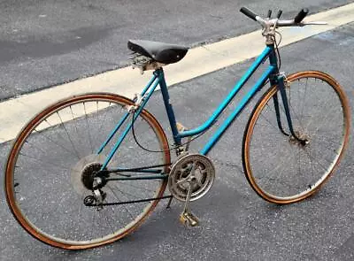 Vintage Motobecane 41” 10 Speed Bicycle – NEEDS TLC – GREAT METALLIC BLUE COLOR • $249.99