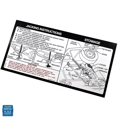 1973 Camaro Jack Instructions Decal Regular Tire DC0429 EA • $37.58