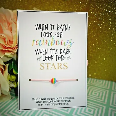 £2.99 • Buy Rainbow Wish String Bracelet Gift Stocking Filler HOPE Friendship Family 