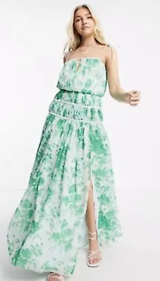 $20 • Buy ASOS DESIGN Strappy Maxi Dress With Ruched Detail And Tie Straps