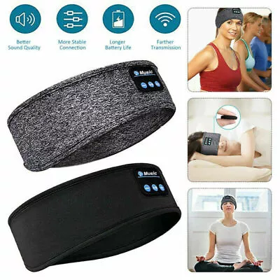 Wireless Bluetooth Headband Sleeping Eye Mask Headphones Headset Music Sports • £7.99