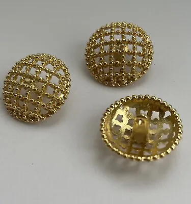 6 Large Gold Metal Buttons Detail 25mm Good Quality Buttons • £6.99