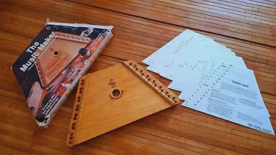 THE MUSIC MAKER Lap Harp Musical Instrument Box 12 Song Sheets Vintage Easy Kids • $64.73
