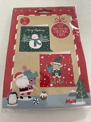 Make Your Own Christmas Cards.  Create 2 Xmas Cards Craft Kit. New! • £1.50