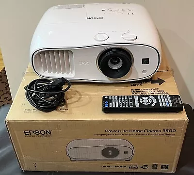Epson 3500 Home Cinema 1080p 3D 3LCD  Projector - White - Excellent Condition • $600
