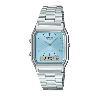 CASIO AQ-230A-2A1 Ice Blue Retro Dual Time Vintage Series Digital Watch • $58