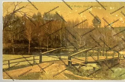 Antique Postcard 1911 Postmark Red Bridge South Meriden Connecticut High Gloss • $35