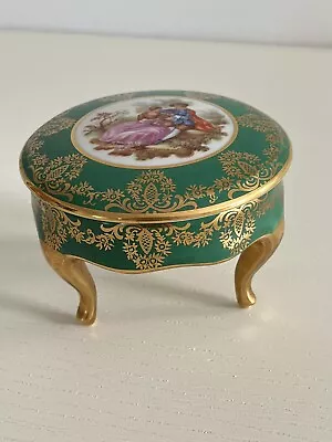 Limoges France Meissner Footed Trinket Box • £7.50