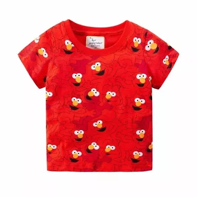 Girl Boy Red Monster Shirt Outfit Cotton Birthday Clothes Street Smash Cake Tee • $22