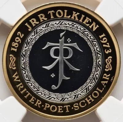 NGC PF70 JRR Tolkien 2023 50th Anniv Lord Of The Rings G Britain SILVER PIEFORT • £316.71