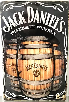 TIN SIGN New 8x12 Wooden Barrels Whiskey Jack Daniels Alcohol Tennessee Bar C18 • $9.99