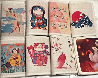 Women Cotton Wallet Small Canvas Wallet Japanese Style Card And Cash Holder • £15.99