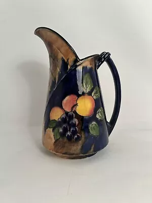 H&K Tunstall Hollinshead Kirkham Pottery Hand Painted Fruit Motif Pitcher Vase • $24