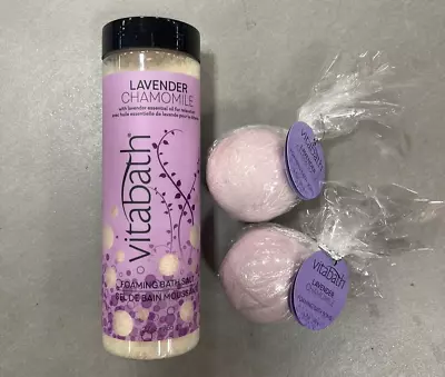 Vitabath Bubble Bath Lavender Chamomile Foaming Bath Salt 27 Oz & 2 Bath Bomb • $20