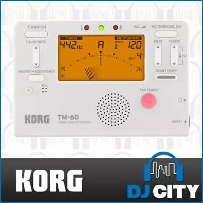 Korg TM60 Combo Digital Guitar Tuner Metronome TM-60WH - White • $49