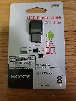 Sony 8GB  USB 2.0 + Micro USB Flash Drive Black USB Type A • $10