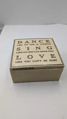 R. Stewart House Parts Marble Box W/Lid Dance/Sing/Love Inspirational Quote READ • $19.99