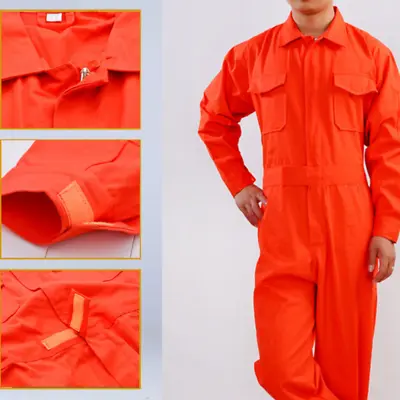Men's Long Sleeve Work Jumpsuit Zip-Front Work Coverall Mechanic Uniform&Pockets • $76.21