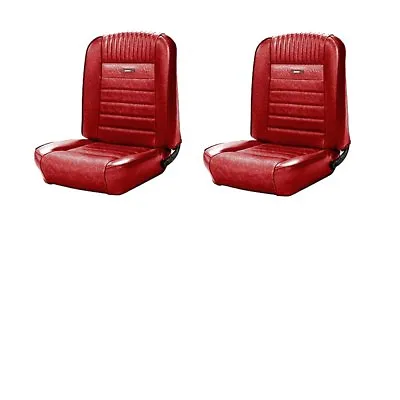 1964-66 Mustang Front Bucket Seat Deluxe PONY Upholstery -  #957 Red • $604.38