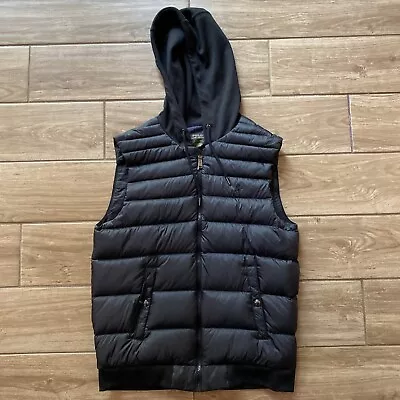 POLO RALPH LAUREN SPORTS QUILTED DOWN PUFFER BLACK Vest Hooded Size Small • $75