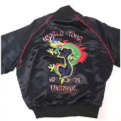 Vintage Adventure Sportswear Quarter Master Black 1990 Vietnam World Tour Jacket • $79.95