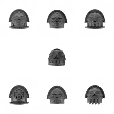 World Eaters Khorne Berzerkers SHOULDER PADS X 7 Chaos Space Marines 40K (A) • $10.99